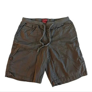 Merona Women's Gray Cargo Shorts Flat Front Regular Fit Cotton Size S